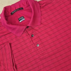 Nike Dri-Fit Tiger Woods‎ Collection Golf Polo Shirt Men's XL Red Striped
